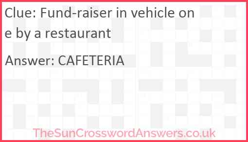 Fund-raiser in vehicle one by a restaurant Answer