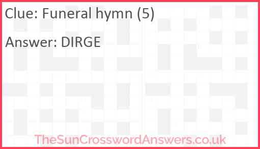 Funeral hymn (5) Answer
