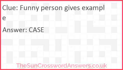 Funny person gives example Answer