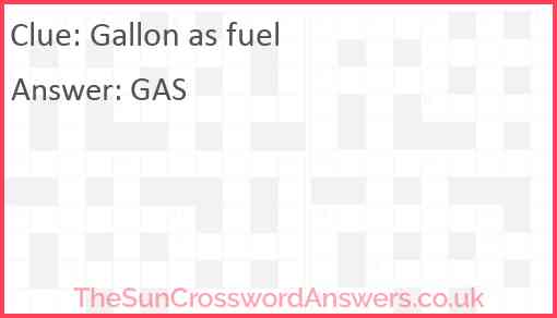 Gallon as fuel Answer
