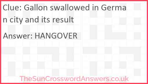 Gallon swallowed in German city and its result Answer