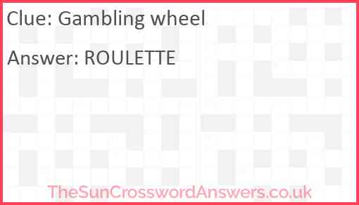 Gambling wheel Answer