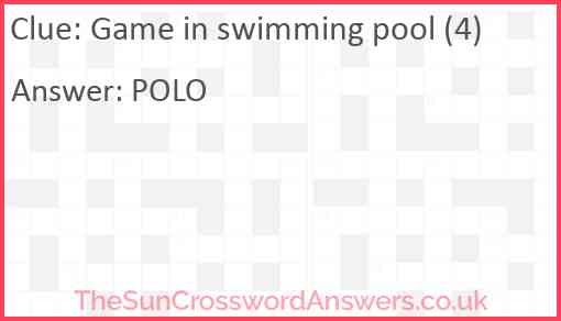 Game in swimming pool (4) Answer