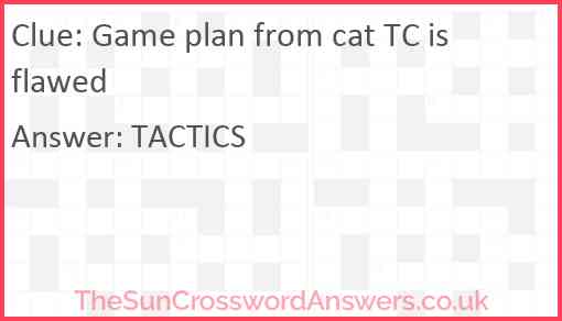 Game plan from cat TC is flawed Answer