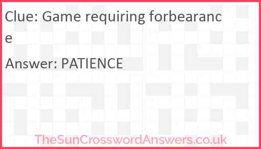 Game requiring forbearance Answer