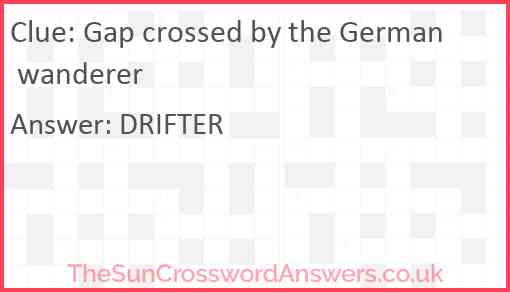 Gap crossed by the German wanderer Answer