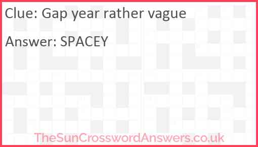 Gap year rather vague Answer