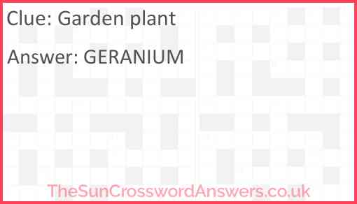 Garden plant Answer