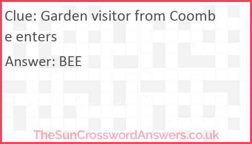 Garden visitor from Coombe enters Answer