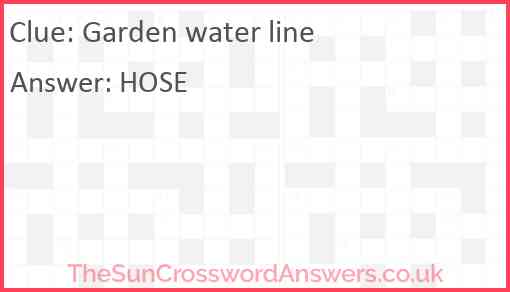 Garden water line Answer