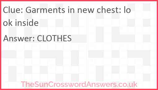 Garments in new chest: look inside Answer