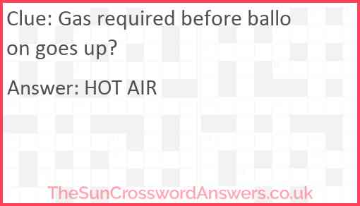 Gas required before balloon goes up? Answer