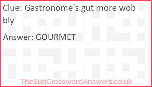 Gastronome's gut more wobbly Answer