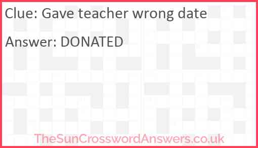 Gave teacher wrong date Answer
