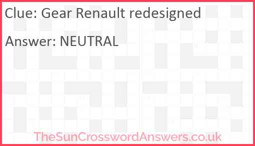 Gear Renault redesigned Answer
