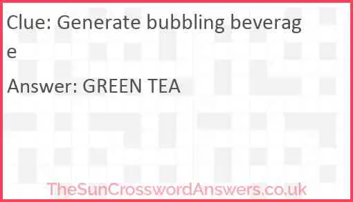 Generate bubbling beverage Answer