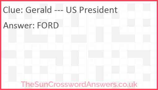 Gerald --- US President Answer
