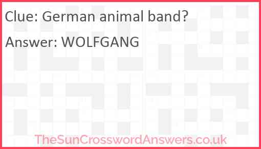 German animal band? Answer