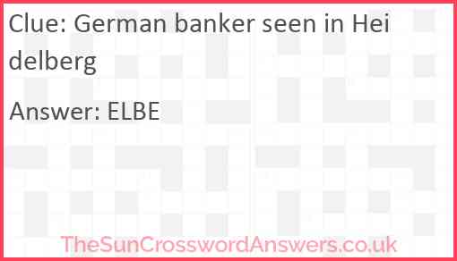 German banker seen in Heidelberg Answer