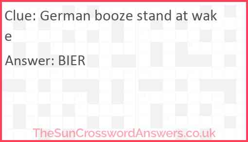 German booze stand at wake Answer