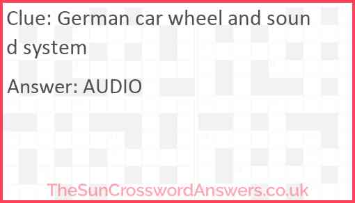 German car wheel and sound system Answer