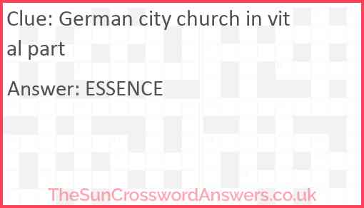 German city church in vital part Answer