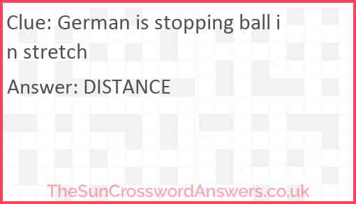 German is stopping ball in stretch Answer