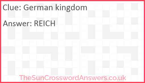 German kingdom Answer