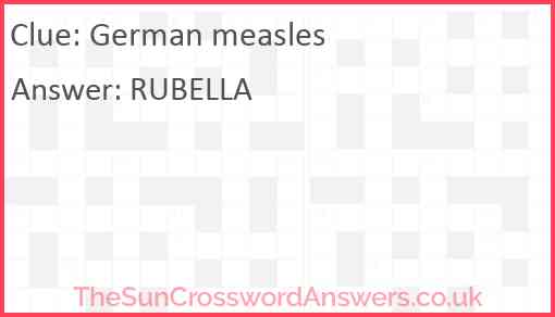 German measles Answer
