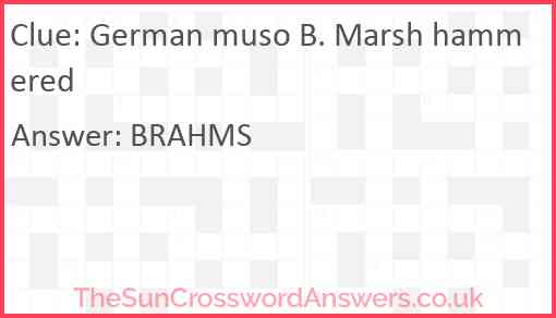 German muso B. Marsh hammered Answer