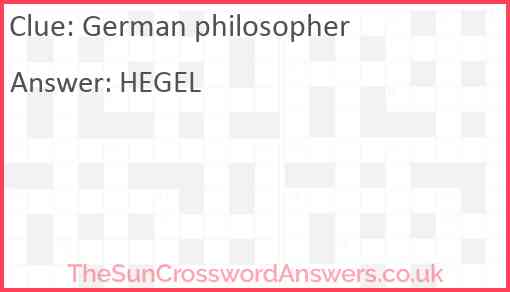 German philosopher Answer