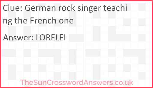 German rock singer teaching the French one Answer