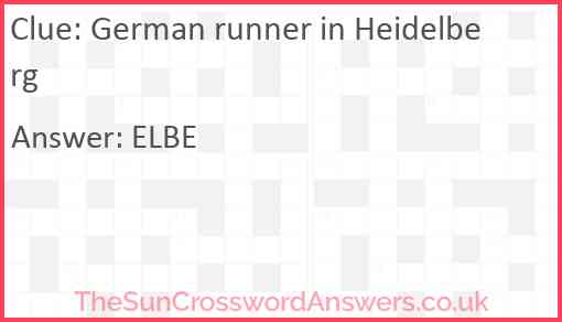 German runner in Heidelberg Answer