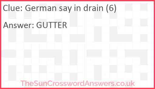 German say in drain (6) Answer