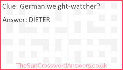 German weight-watcher? Answer