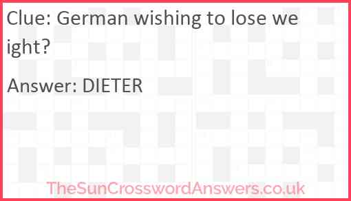 German wishing to lose weight? Answer
