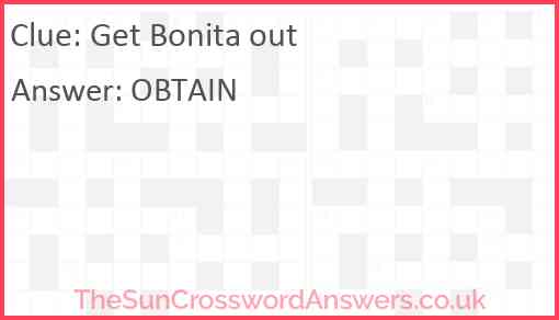 Get Bonita out Answer