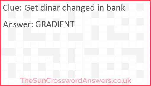 Get dinar changed in bank Answer
