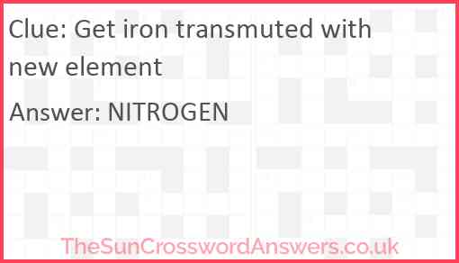 Get iron transmuted with new element Answer
