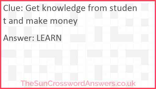 Get knowledge from student and make money Answer