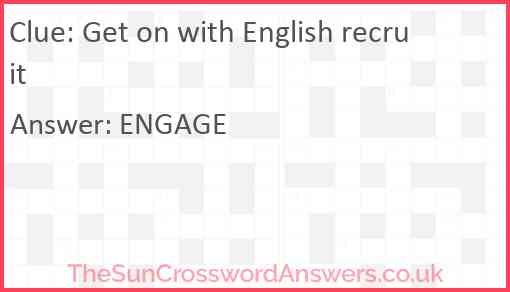 Get on with English recruit Answer