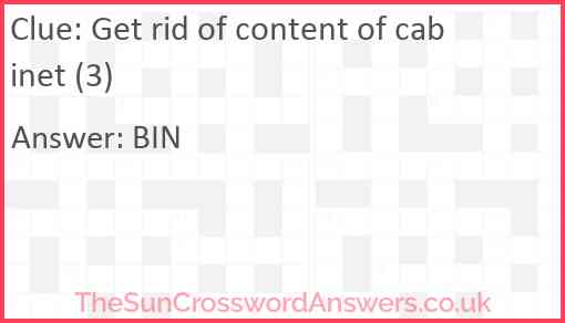 Get rid of content of cabinet (3) Answer