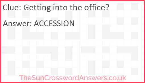 Getting into the office? Answer