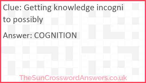 Getting knowledge incognito possibly Answer