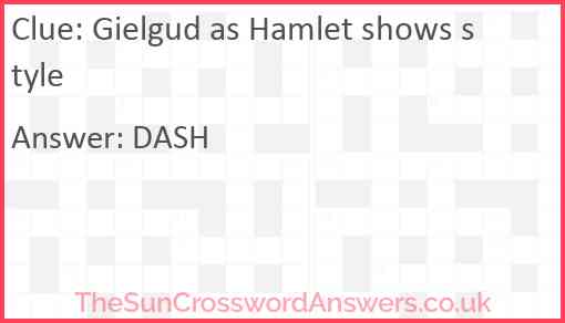 Gielgud as Hamlet shows style Answer