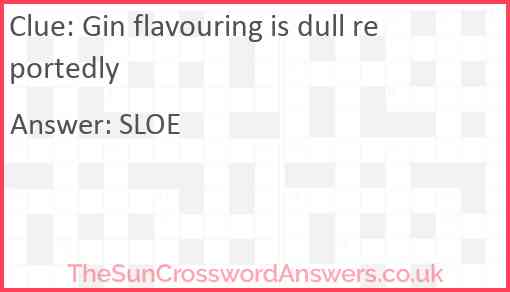 Gin flavouring is dull reportedly Answer