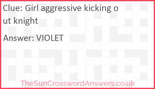 Girl aggressive kicking out knight Answer