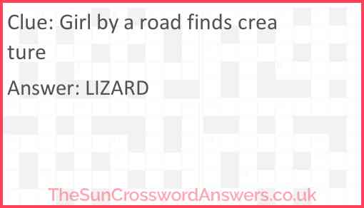 Girl by a road finds creature Answer