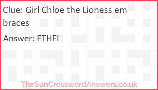 Girl Chloe the Lioness embraces Answer