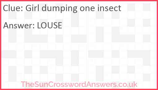 Girl dumping one insect Answer